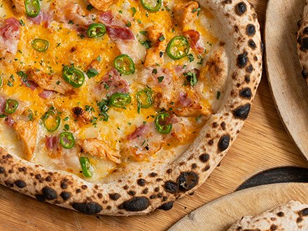 Becon Supreme pizza with jalapeños