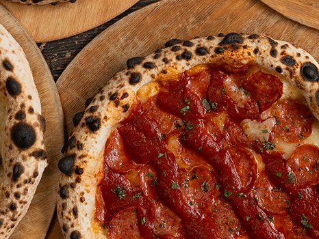 Wood-fired Pepperoni pizza